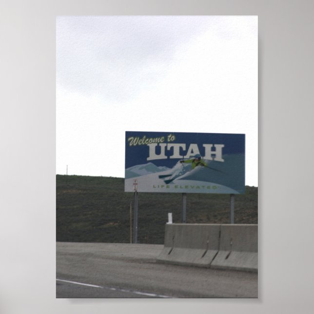 Poster Placa de Bem-vindo a Utah (Frente)