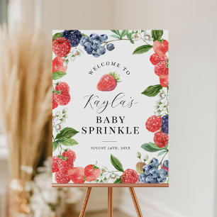 Poster Placa de Bem-Vindo Morango Doce Bebe