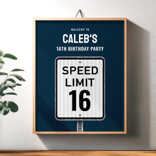 Poster Placa de boas-vindas Aniversário de 16 anos Limite