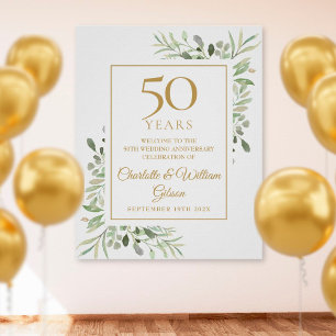 Poster Placa de Boas-Vindas ao Aniversário de 50 anos Wat