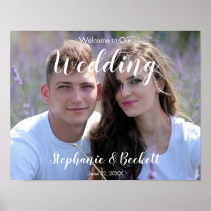 Poster Placa de Boas-Vindas ao Nosso Casamento com Foto