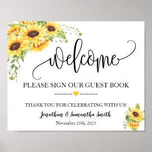 Poster Placa de boas-vindas ao nosso livro de visitas cas