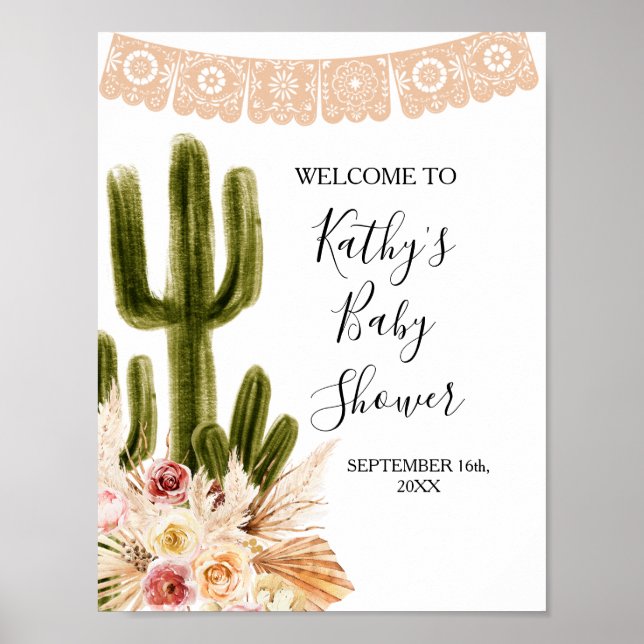 Poster Placa de Boas-Vindas Boho Fiesta Taco 'bout Love (Frente)