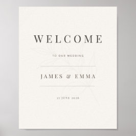 Poster Placa de Boas-Vindas Botânica Minimalista | Branco