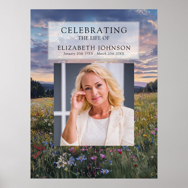 Poster Placa de Boas-Vindas Celebração da Vida com Flor S (Frente)