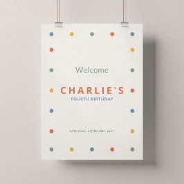Poster Placa de Boas-Vindas Colour Pop Dots Festa de Aniv
