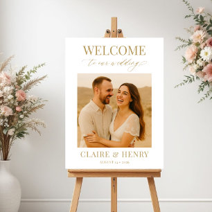 Poster Placa de Boas-Vindas com Foto de Casamento