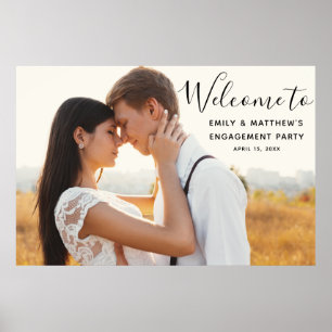 Poster Placa de Boas-Vindas com Foto Moderna para Festa d
