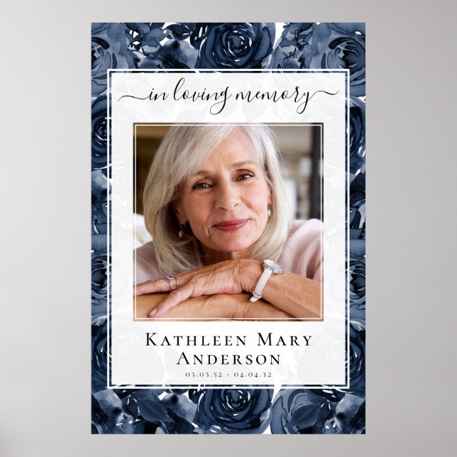 Poster Placa de Boas-Vindas com Rosas Fotográficas em Mem (Frente)