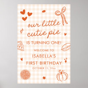 Poster Placa de Boas-Vindas de 1º Aniversário de Outono d