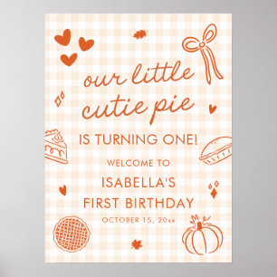 Poster Placa de Boas-Vindas de 1º Aniversário de Outono p