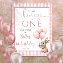 Placa de Boas-Vindas de 1º Aniversário Little Bunn