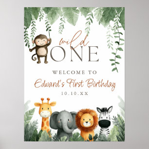 Poster Placa de Boas-Vindas de 1º Aniversário Wild One Ju