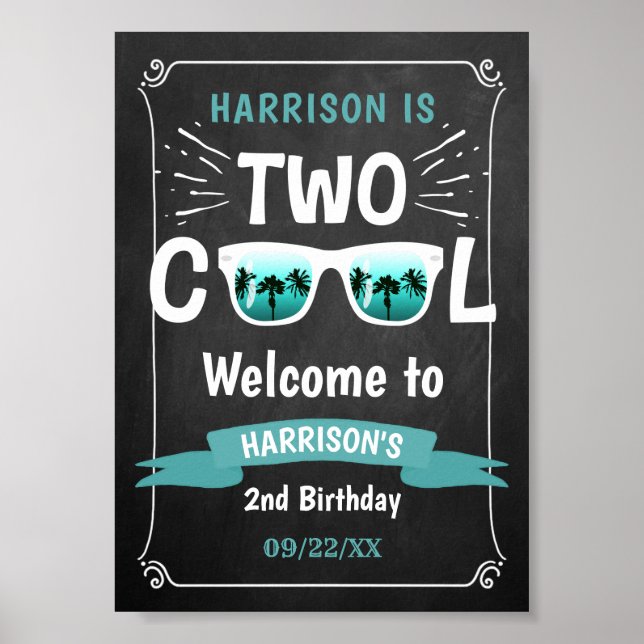 Poster Placa de Boas-Vindas de 2º Aniversário de Dois Gar (Frente)