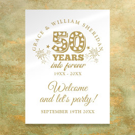 Poster Placa de Boas-Vindas de 50º Aniversário Para Sempr
