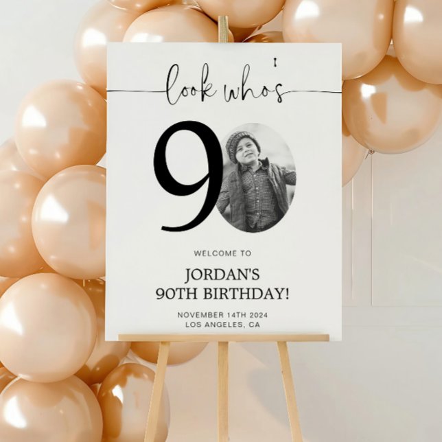 Póster Placa de Boas-Vindas de 90º Aniversário | Olhe Que (Criador carregado)