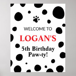 Poster Placa de Boas-Vindas de Aniversário com Pintas de 