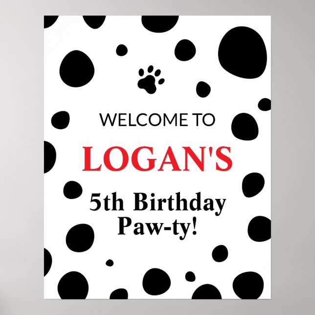 Poster Placa de Boas-Vindas de Aniversário com Pintas de  (Frente)
