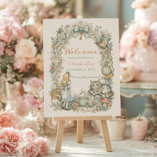 Poster Placa de Boas-Vindas de Aniversário da Alice no Pa