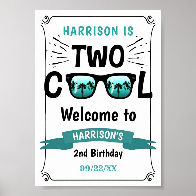 Poster Placa de Boas-Vindas de Aniversário de 2 anos Two  (Frente)