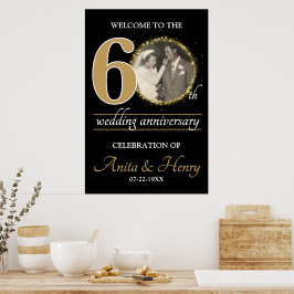 Poster placa de boas-vindas de aniversário de 60 anos ou 