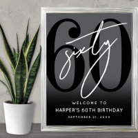 Placa de Boas-Vindas de Aniversário de 60 Anos Pre