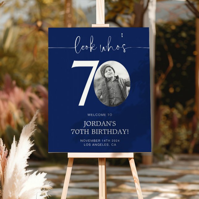 Póster Placa de Boas-Vindas de Aniversário de 70 Anos Azu (Criador carregado)