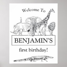 Placa de Boas-Vindas de Aniversário de Animais do