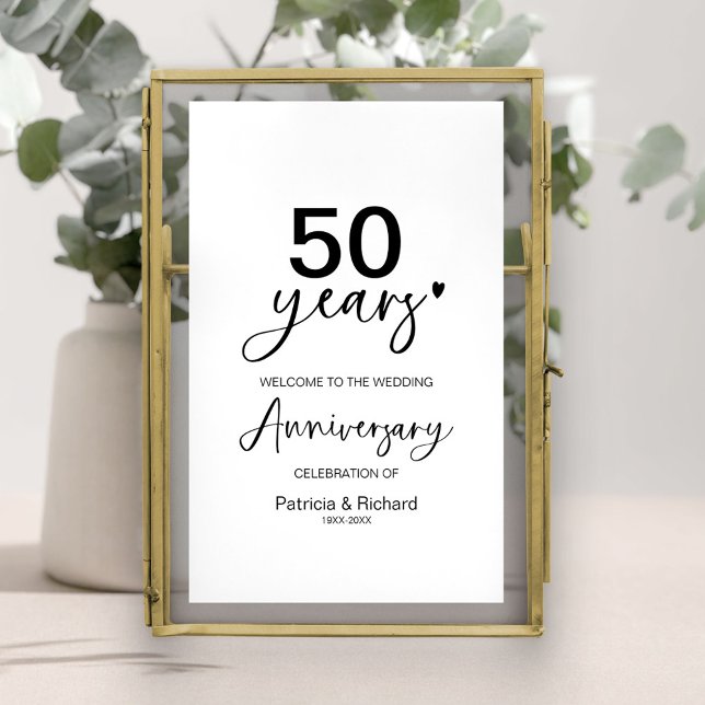 Poster Placa de Boas-Vindas de Aniversário de Casamento (Criador carregado)