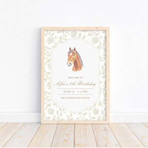 Poster Placa de Boas-Vindas de Aniversário de Cavalo Marr