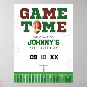 Poster Placa de Boas-Vindas de Aniversário de Futebol Ame