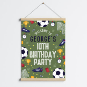 Poster Placa de Boas-Vindas de Aniversário de Futebol par