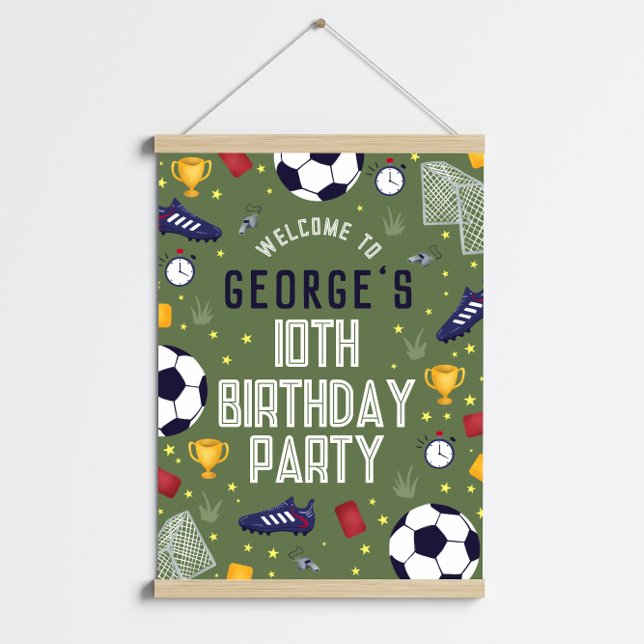 Poster Placa de Boas-Vindas de Aniversário de Futebol par (Criador carregado)