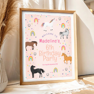 Poster Placa de Boas-Vindas de Aniversário de Menina Cava