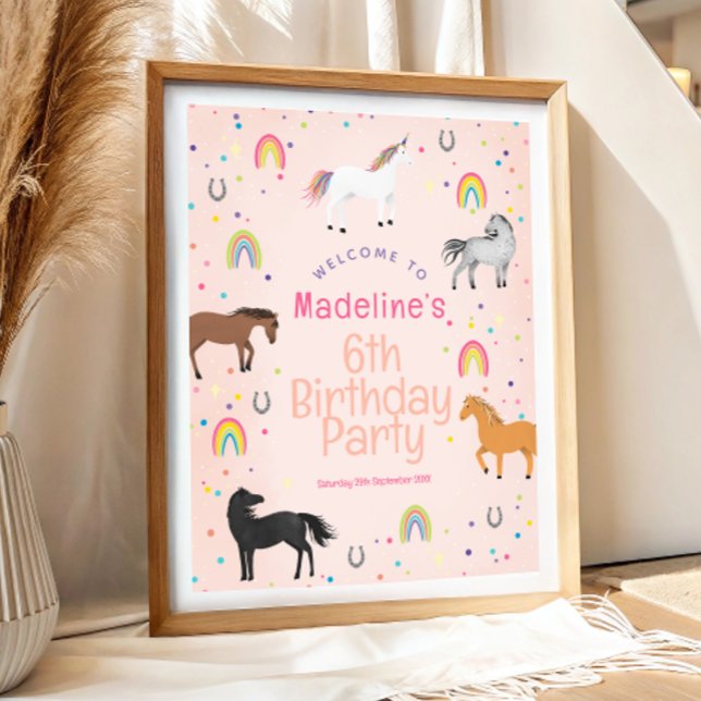 Poster Placa de Boas-Vindas de Aniversário de Menina Cava (Criador carregado)