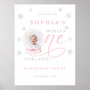 Poster Placa de Boas-Vindas de Aniversário de Um Inverno 