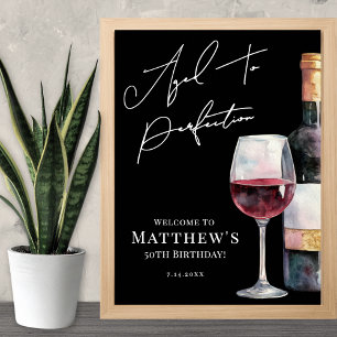 Poster Placa de Boas-Vindas de Aniversário Envelhecida à 