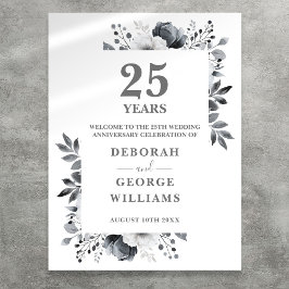 Poster Placa de Boas-vindas de Bodas de Prata de 25 Anos