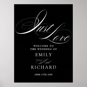 Poster Placa de Boas-Vindas de Casamento Black And White