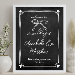 Poster Placa de Boas-Vindas de Casamento Caprichosa Desen