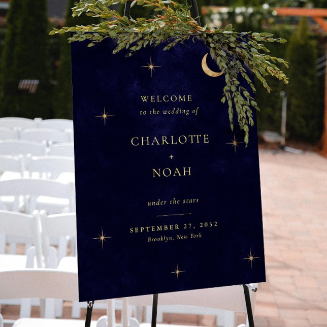 Poster Placa de Boas-Vindas de Casamento Celestial da Mei (Criador carregado)