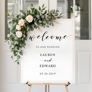 Poster Placa de Boas-Vindas de Casamento com Caligrafia M