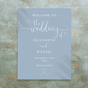 Poster Placa de Boas-Vindas de Casamento com Coração em A