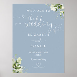 Poster Placa de Boas-Vindas de Casamento com Coração em A