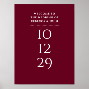 Poster Placa de Boas-Vindas de Casamento com Data Especia
