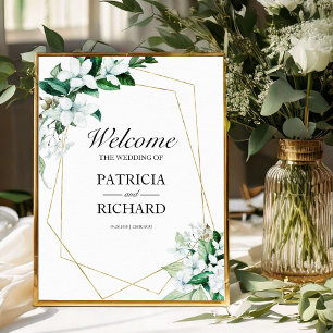 Poster Placa de Boas-Vindas de Casamento com Desenho Geom