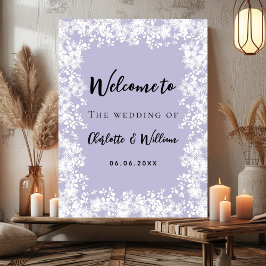 Poster Placa de boas-vindas de casamento com flocos de ne
