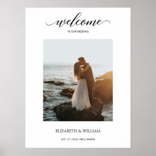 Poster Placa de Boas-Vindas de Casamento com Foto de Letr