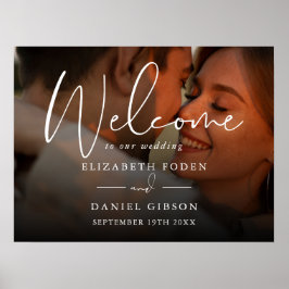Poster Placa de Boas-Vindas de Casamento com Foto em Letr