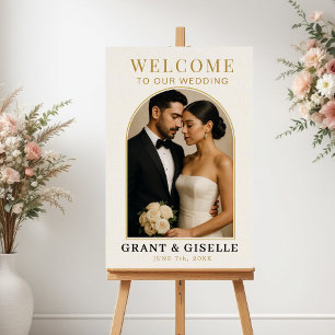 Poster Placa de Boas-Vindas de Casamento com Foto Moderna